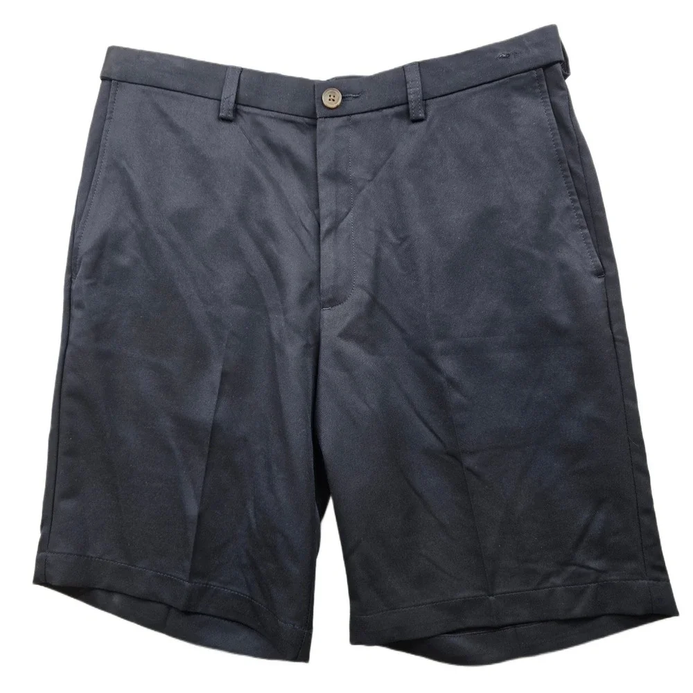 Haggar Cool‎ 18 Golf Shorts Mens 34 Navy Blue Gabardine NEW